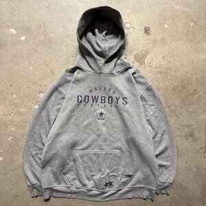 Vintage 90’s Dallas Cowboys Gray Logo Athletic Hoodie Sweatshirt Size XL NFL